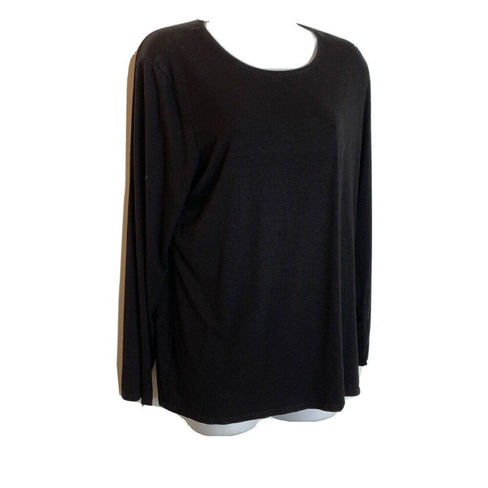 Chicos Womens 2 L The Ultimate Tee Color Black Long Sleeve Top (10)